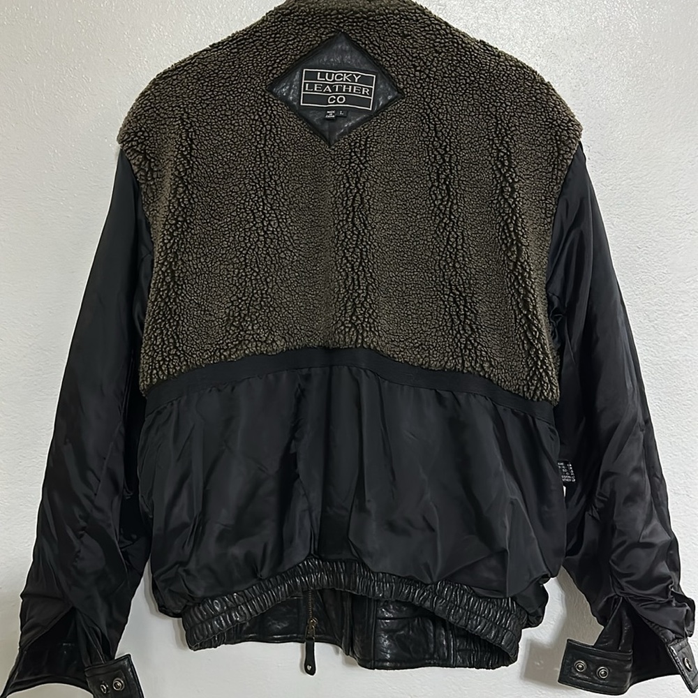 Lucky Leather Co Insulated Leather Jacket, Size Large, in Good Condition, Brown - Picture 10 of 11